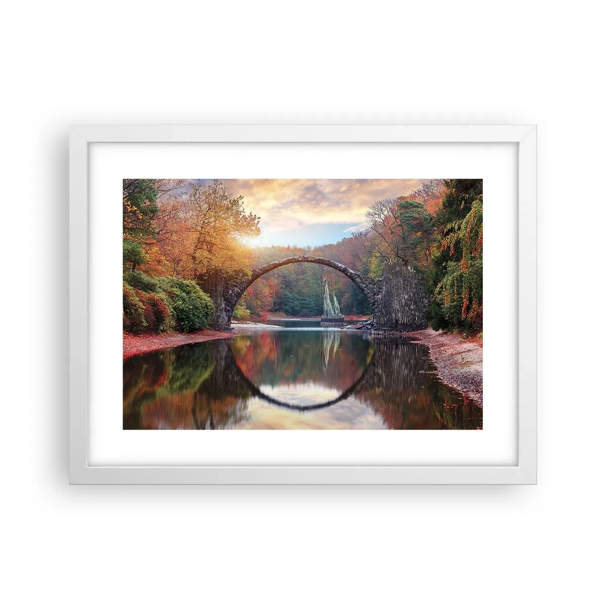 Plakát v bílém rámu - Za zrcadlem - 40x30 cm