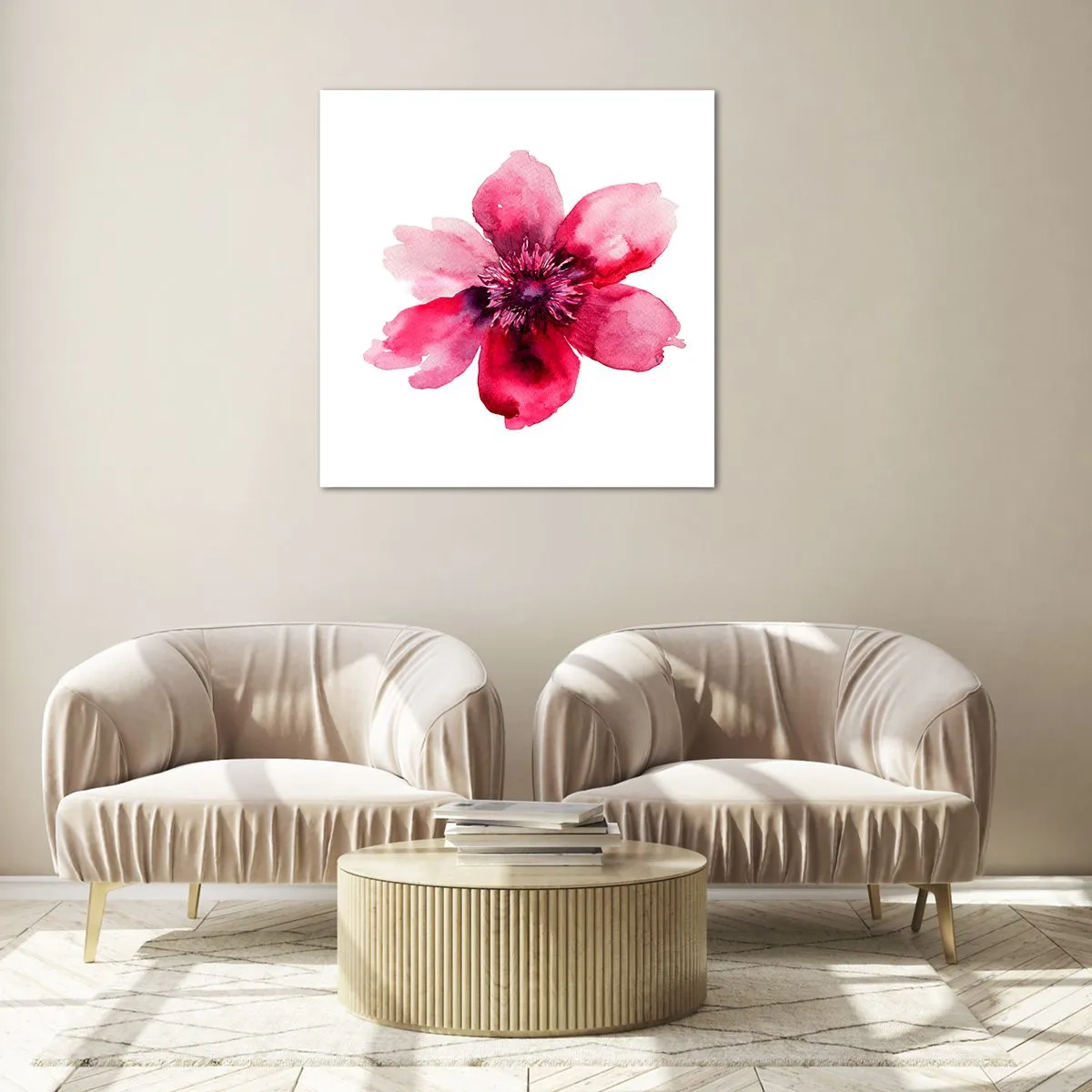 Obraz na skle - Karmínový voňavý polibek - 40x40 cm