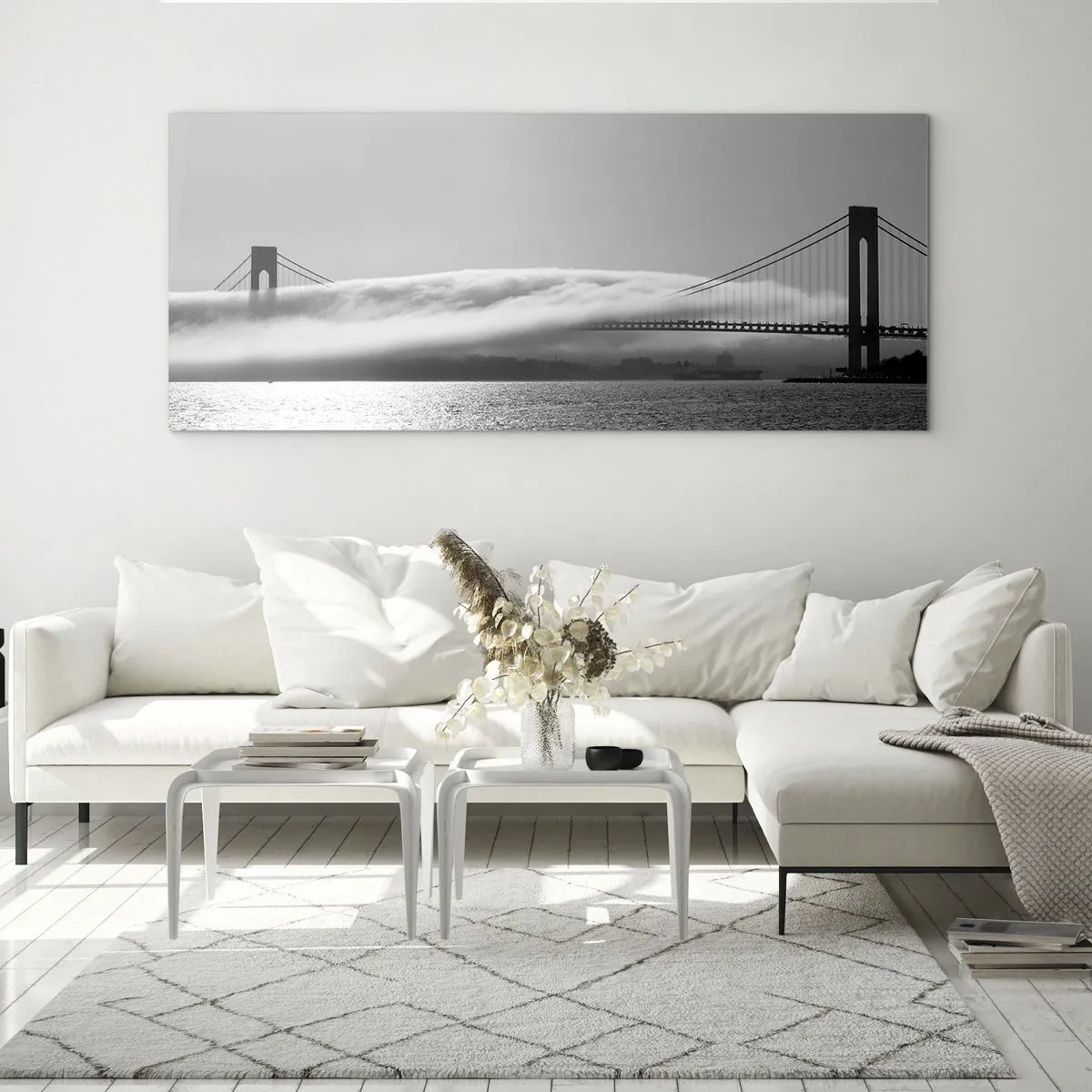 Obraz na skle - Proplout Zlatou bránou - 120x50 cm