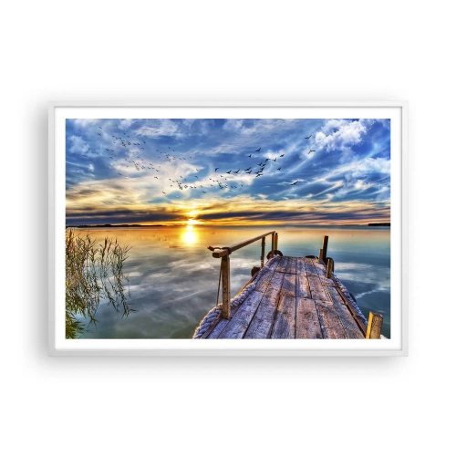 Plakát v bílém rámu - Vítr jde odpočívat - 100x70 cm