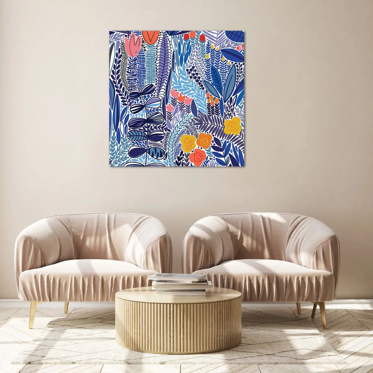Obraz na skle - Havajská zahrada - 50x50 cm