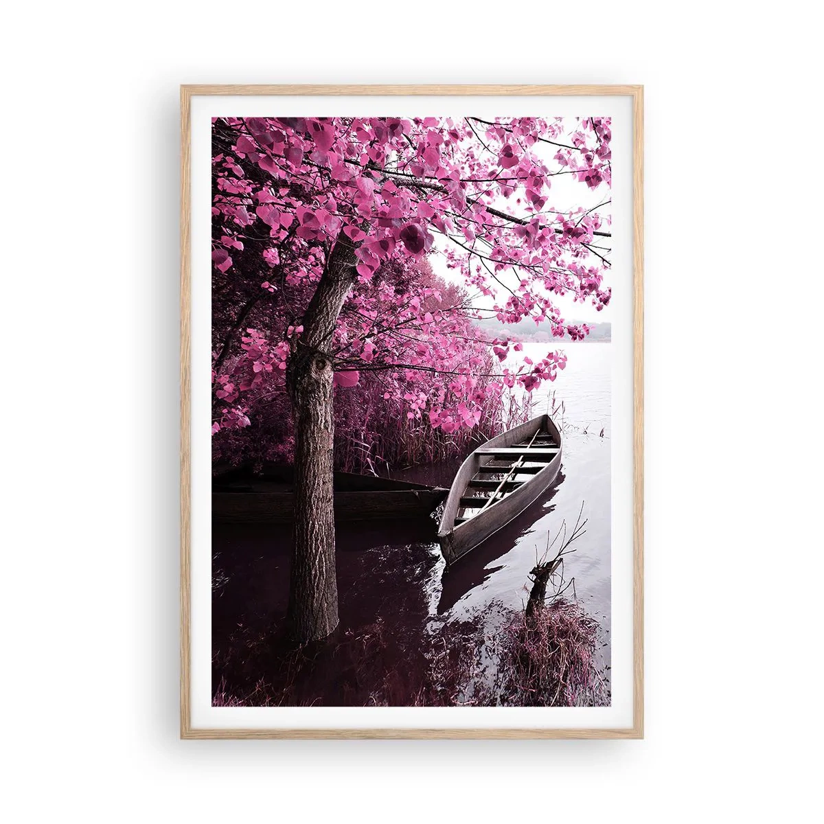Plakát v rámu světlý dub - V růžovém tichu - 70x100 cm