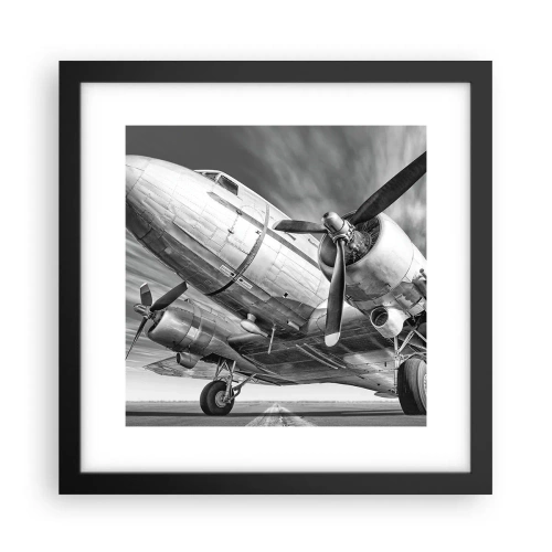 Plakát v černém rámu - Vždy připraven k letu - 30x30 cm