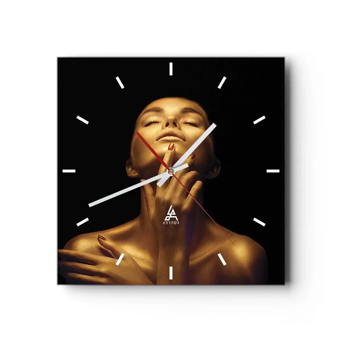 Nástěnné hodiny - Jako zlaté hedvábí - 40x40 cm