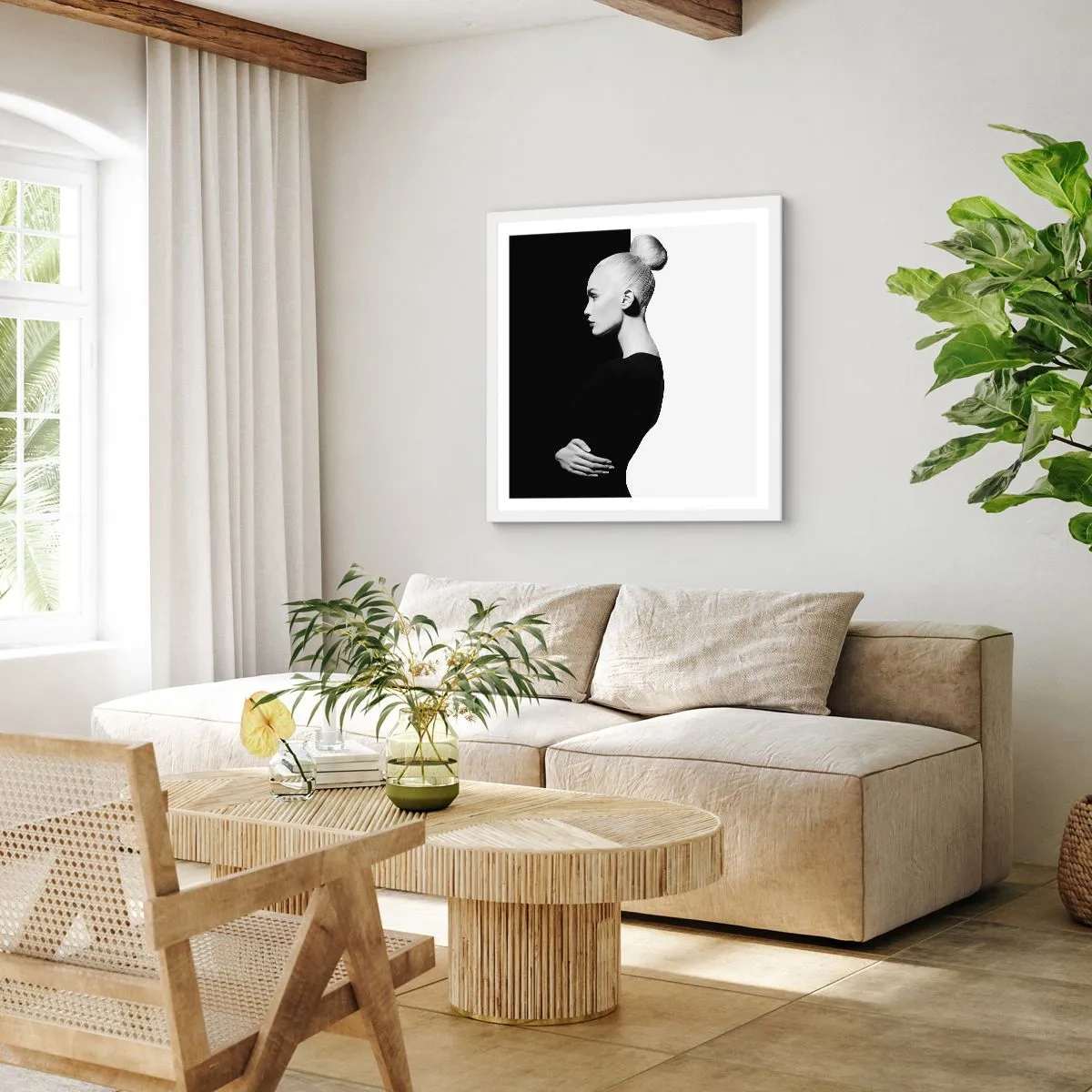 Plakát v bílém rámu - Prostě žena - 60x60 cm