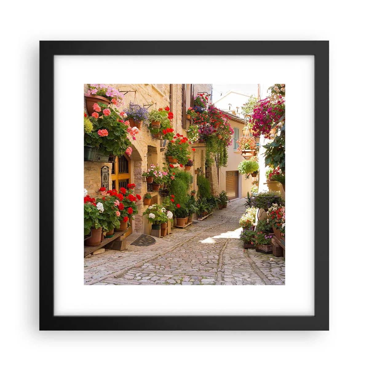 Plakát v černém rámu - V záplavě květin - 30x30 cm