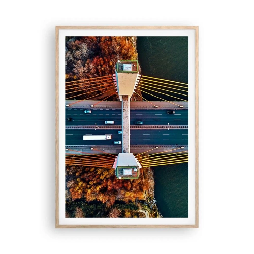 Plakát v rámu světlý dub - Za vodami, za lesy - 70x100 cm