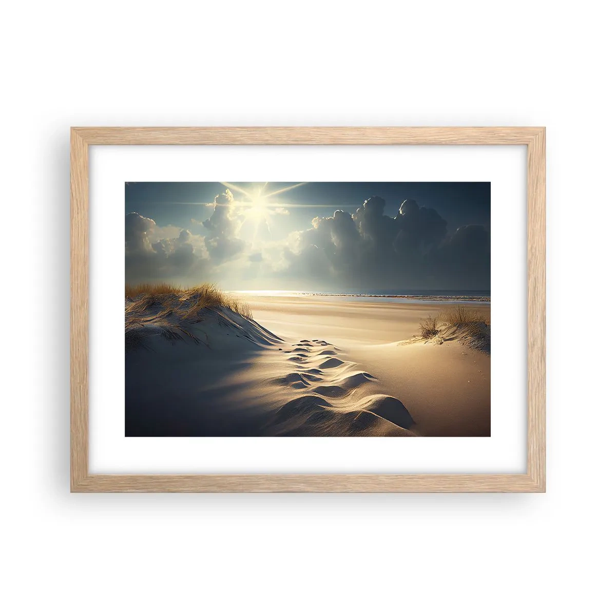 Plakát v rámu světlý dub - Uklidňující krajina - 40x30 cm