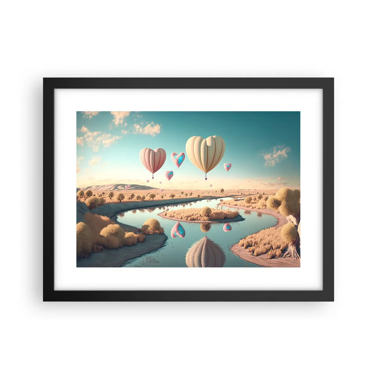 Plakát v černém rámu - Láska tě nechá vzlétnout - 40x30 cm