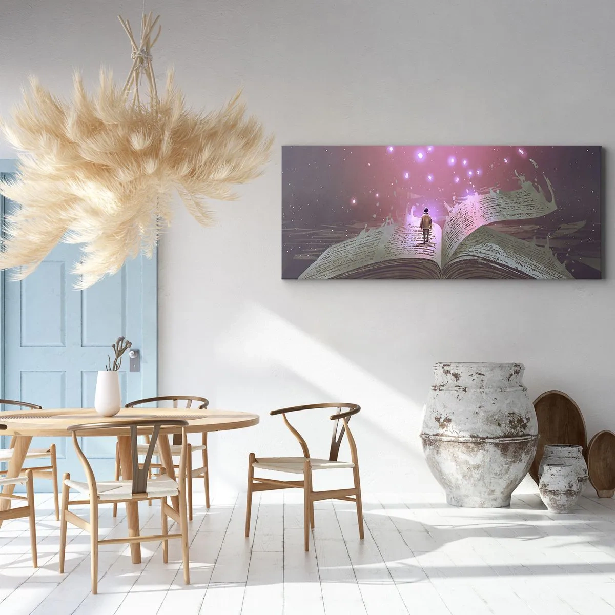 Obraz na plátně - Pozvánka do jiného světa - přečti si to! - 120x50 cm