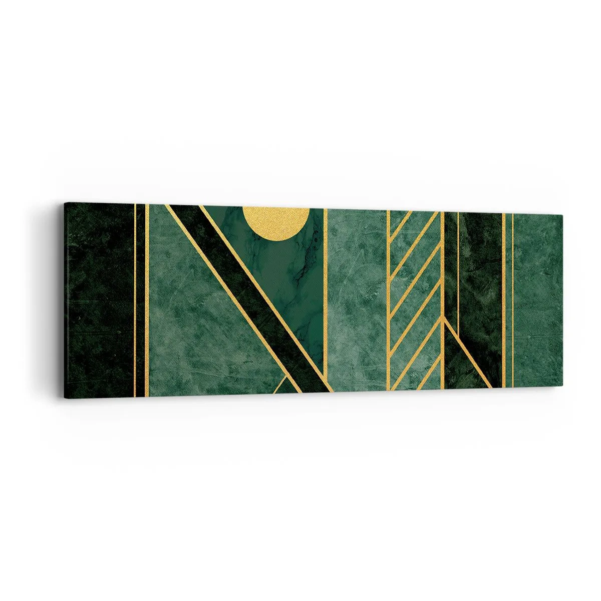 Obraz na plátně - Dynamika zlata a lazuritu - 90x30 cm