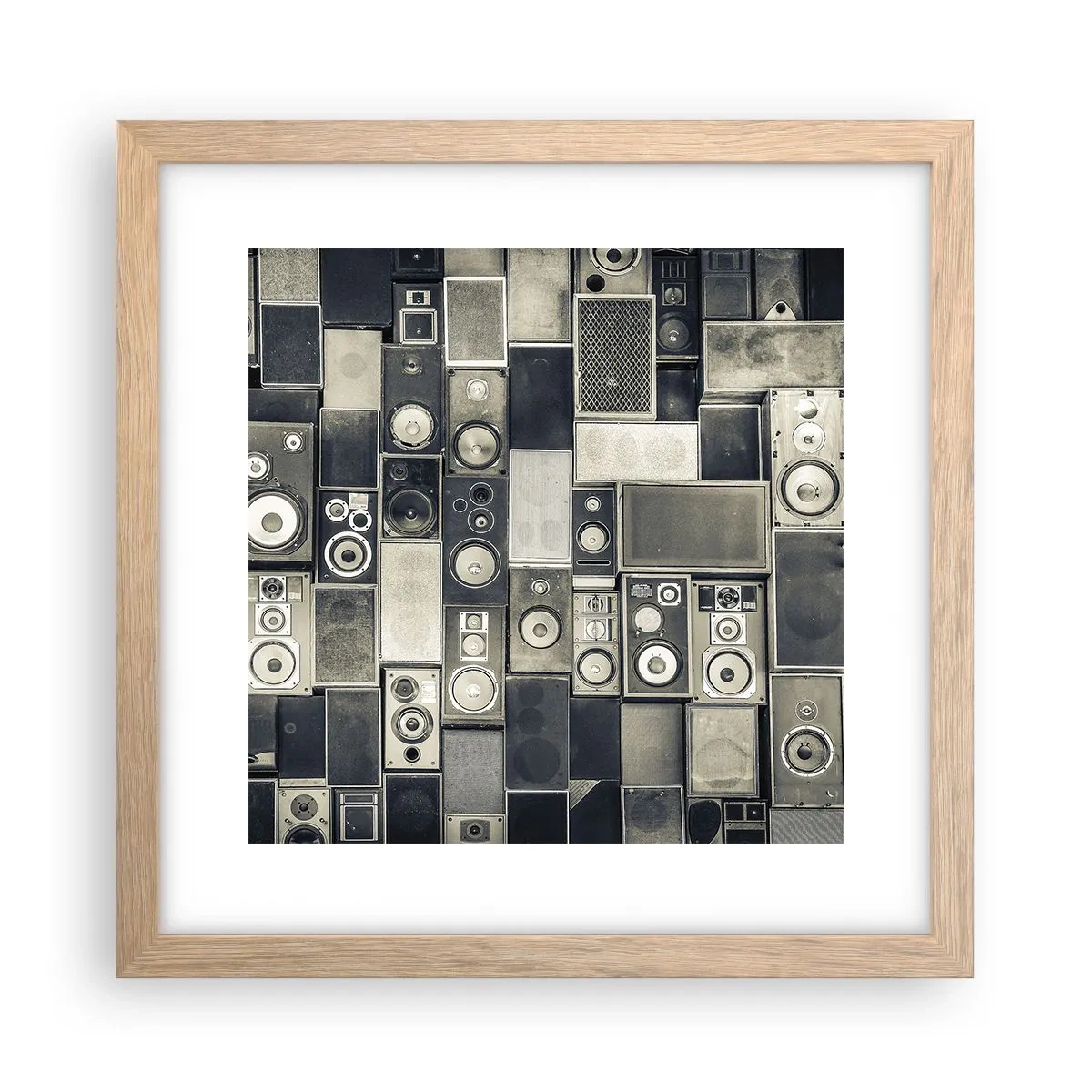 Plakát v rámu světlý dub - A vše je v pořádku - 30x30 cm