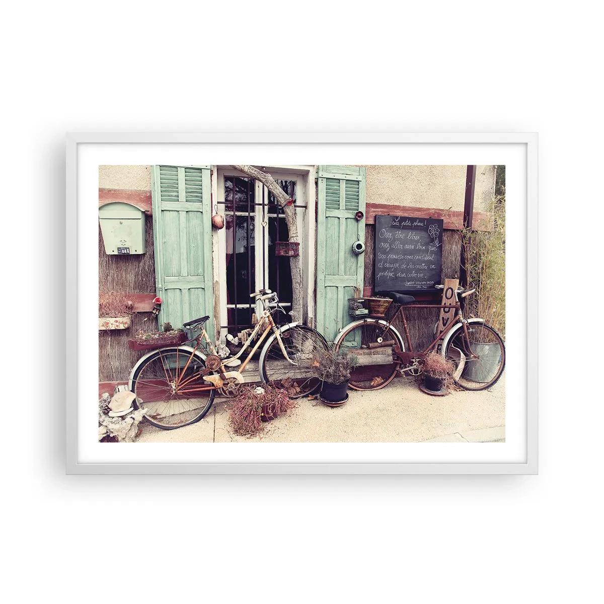 Plakát v bílém rámu - Ať žije provincie - 70x50 cm