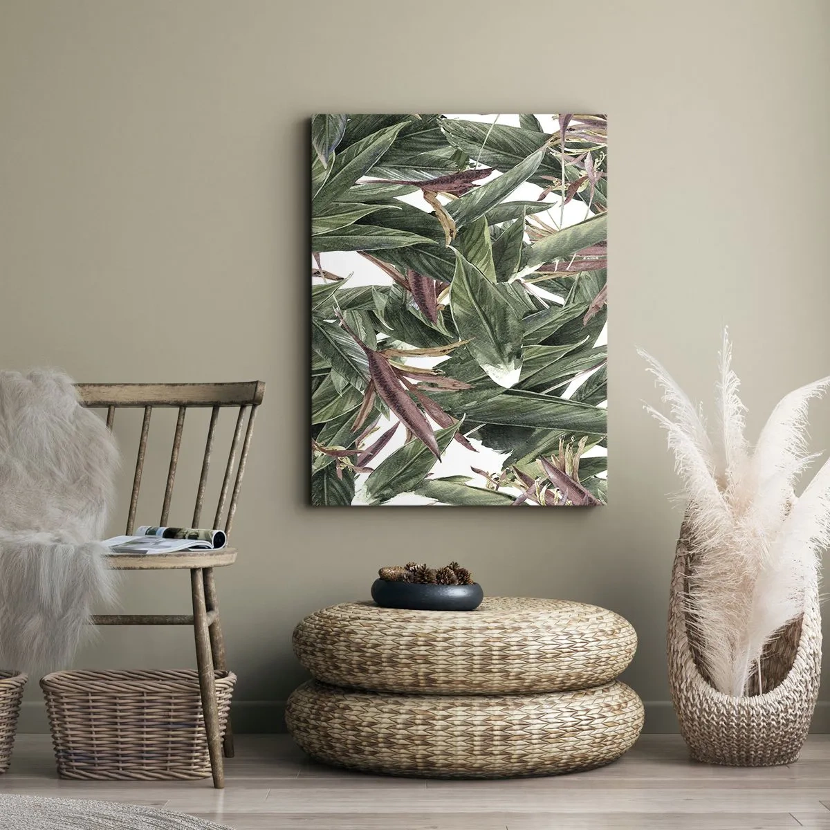 Obraz na plátně - Smaragdově-liliové houští - 50x70 cm