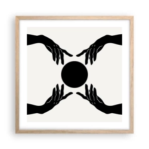 Plakát v rámu světlý dub - Tajné znamení - 50x50 cm