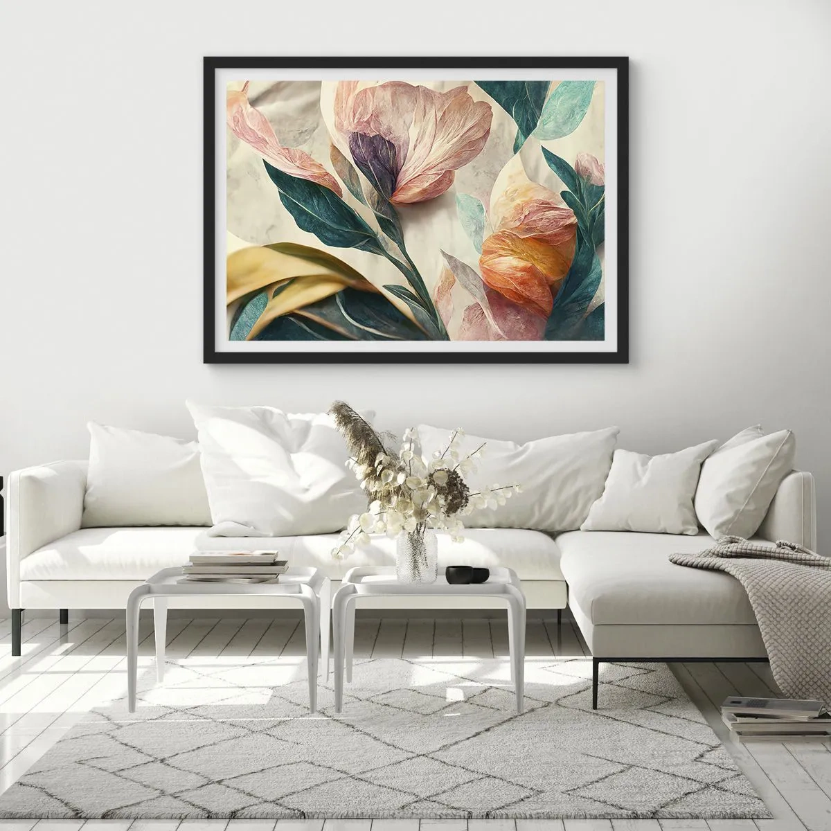 Plakát v černém rámu - Květiny jižních ostrovů - 70x50 cm