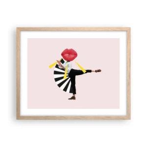 Plakát v rámu světlý dub - Surrealistický pop-art - 50x40 cm