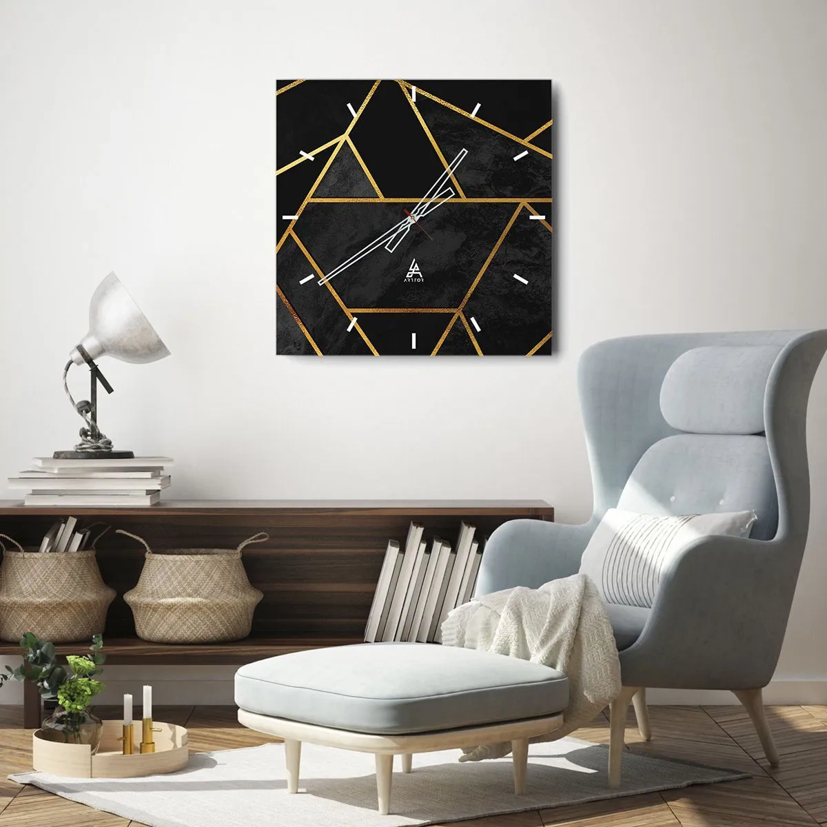 Nástěnné hodiny - Temnota a světlo - 40x40 cm