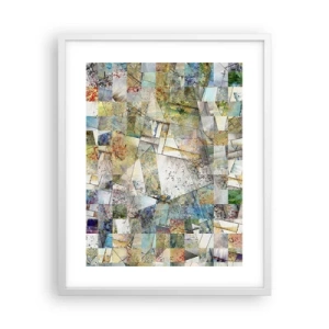 Plakát v bílém rámu - Geometrické přeskupení - 40x50 cm