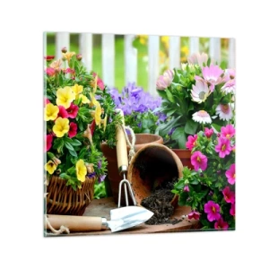 Obraz na skle - Zahrádka Žofky - 40x40 cm