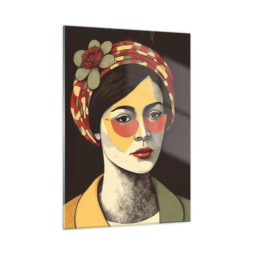 Obraz na skle - Korálová dáma - 50x70 cm