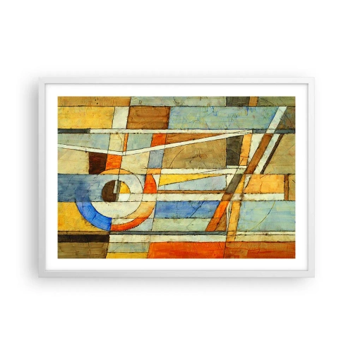 Plakát v bílém rámu - Kubismus na stavbě - 70x50 cm
