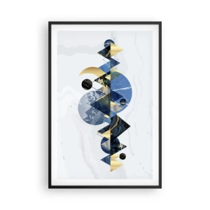 Plakát v černém rámu - Geometrická krajina - 61x91 cm