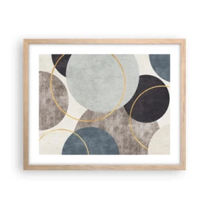 Plakát v rámu světlý dub - Kruh za kruhem - 50x40 cm
