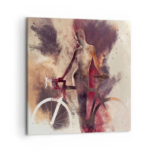 Obraz na plátně - Cyklistická duše v mramorových tvarech - 60x60 cm