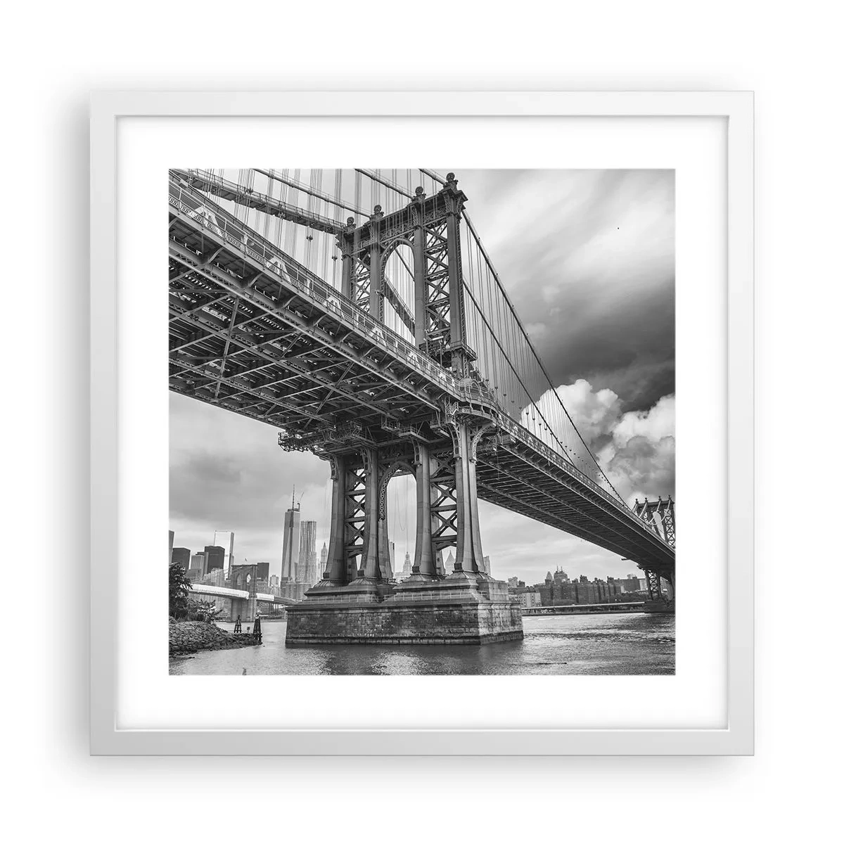 Plakát v bílém rámu - Do srdce města - 40x40 cm