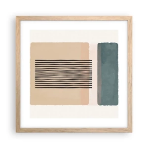 Plakát v rámu světlý dub - Všechno v pořádku - 40x40 cm