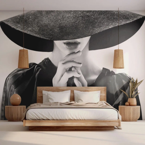Fototapeta Premium Sand - Ukrytá krása - žena V Klobouku, ženské ruce, Móda - 250x175 cm