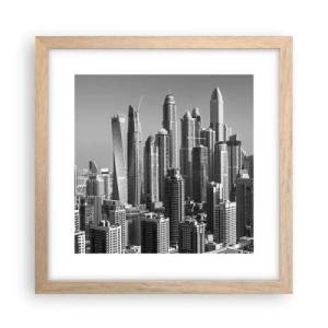 Plakát v rámu světlý dub - Město nad pouští - 30x30 cm