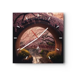 Nástěnné hodiny - Japonské jaro - 40x40 cm
