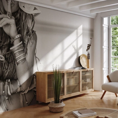 Fototapeta Premium Sand - Jako dívka - Žena, Boho, Vinobraní - 100x70 cm