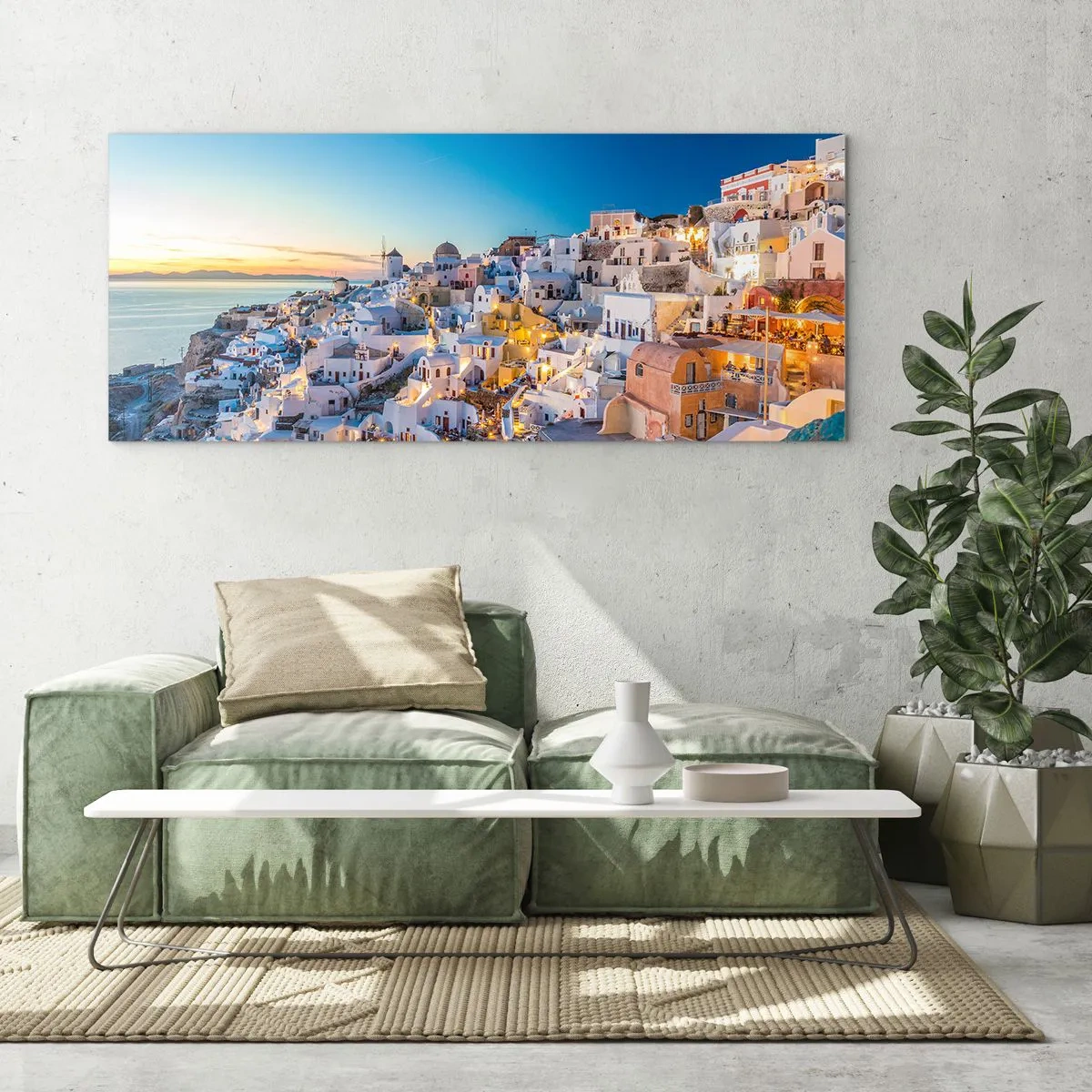 Obraz na skle - Esence Řecka - 100x40 cm