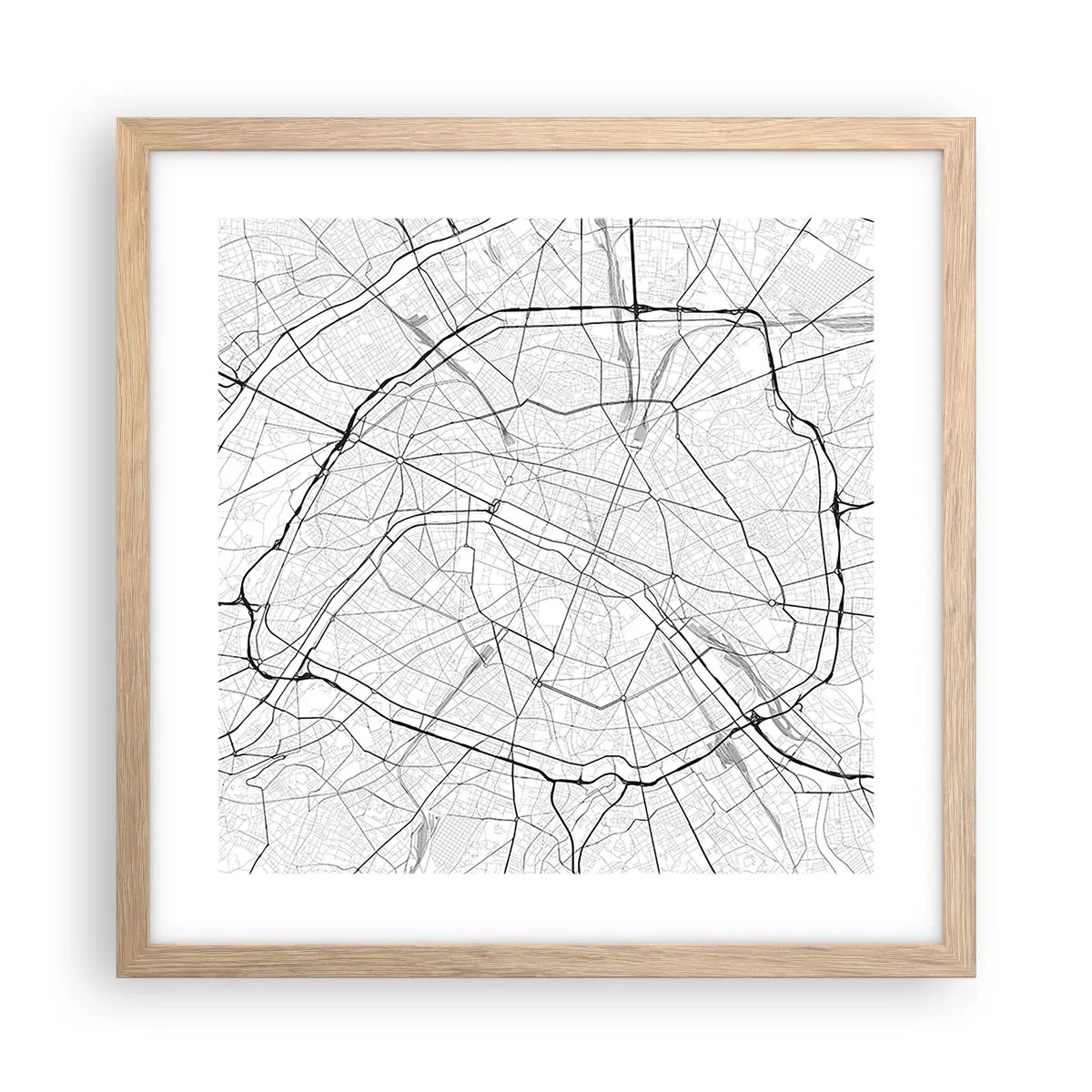 Plakát v rámu světlý dub - Květ Paříže - 40x40 cm