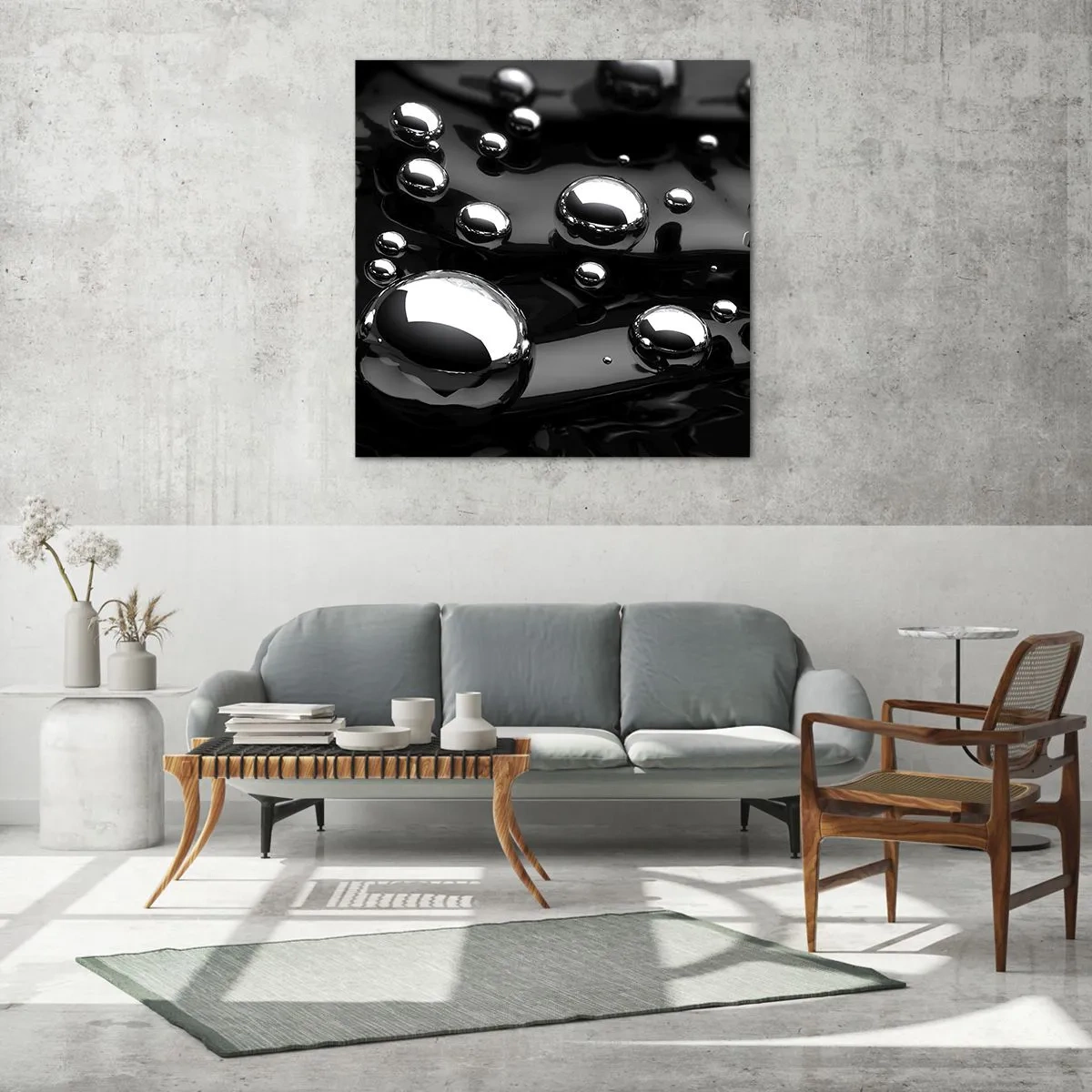Obraz na skle - Z černé tůně - 50x50 cm