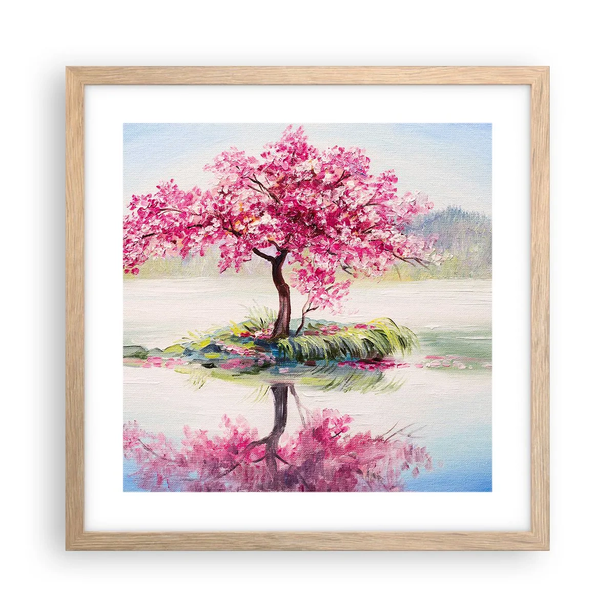 Plakát v rámu světlý dub - Svátek jara - 40x40 cm