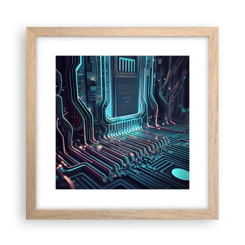Plakát v rámu světlý dub - Jen tak přemýšlím… - 30x30 cm
