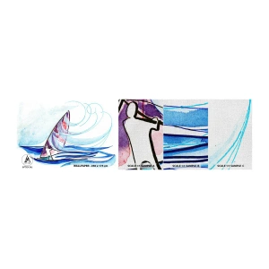 Vzor Fototapety Premium Canvas - S větrem v rytmu vln - Surfování, Sport, Moře - 100x30 cm