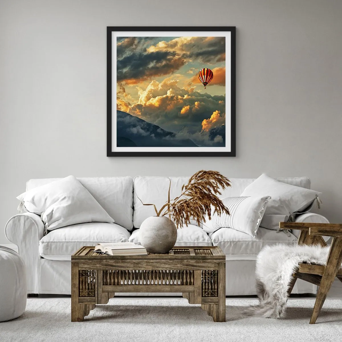 Plakát v černém rámu - Letím, protože chci - 60x60 cm