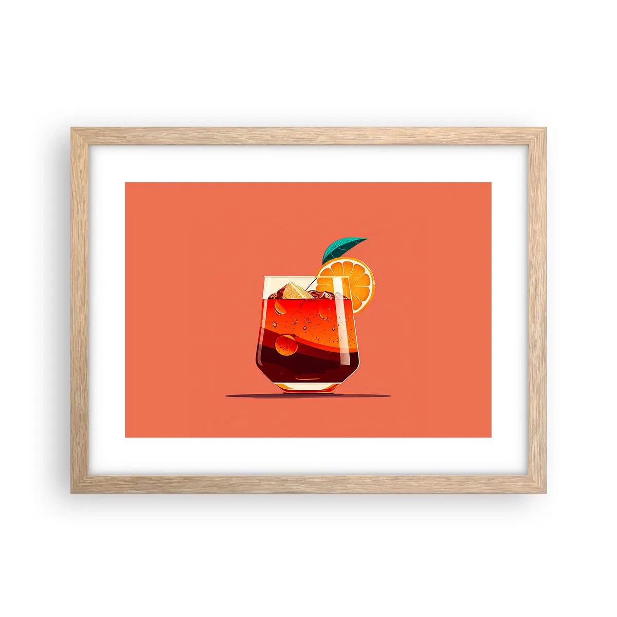 Plakát v rámu světlý dub - Letní osvěžení - 40x30 cm