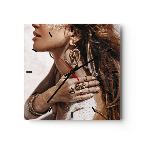 Nástěnné hodiny - Královna divoké pláže - 30x30 cm