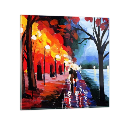 Obraz na skle - Žhavý podzim v parku - 60x60 cm
