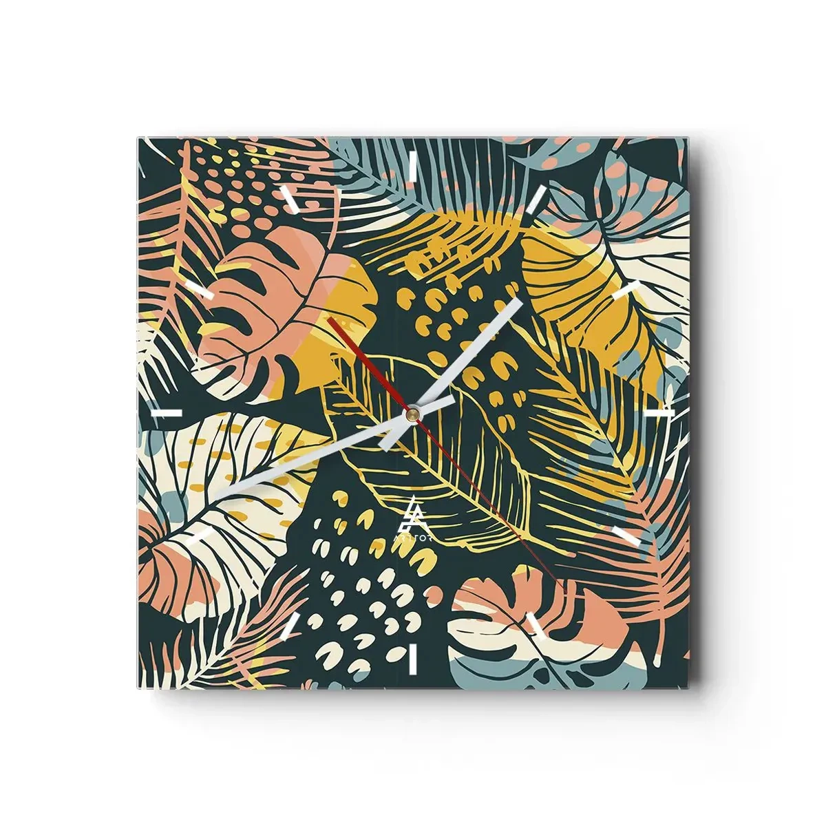 Nástěnné hodiny - Listová fantazie - 40x40 cm