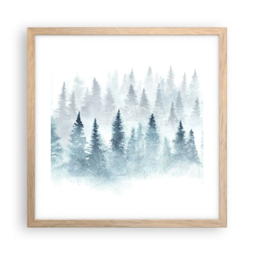 Plakát v rámu světlý dub - Zahalené mlhou - 40x40 cm
