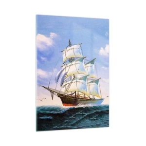 Obraz na skle - Hrdě s větrem - 50x70 cm