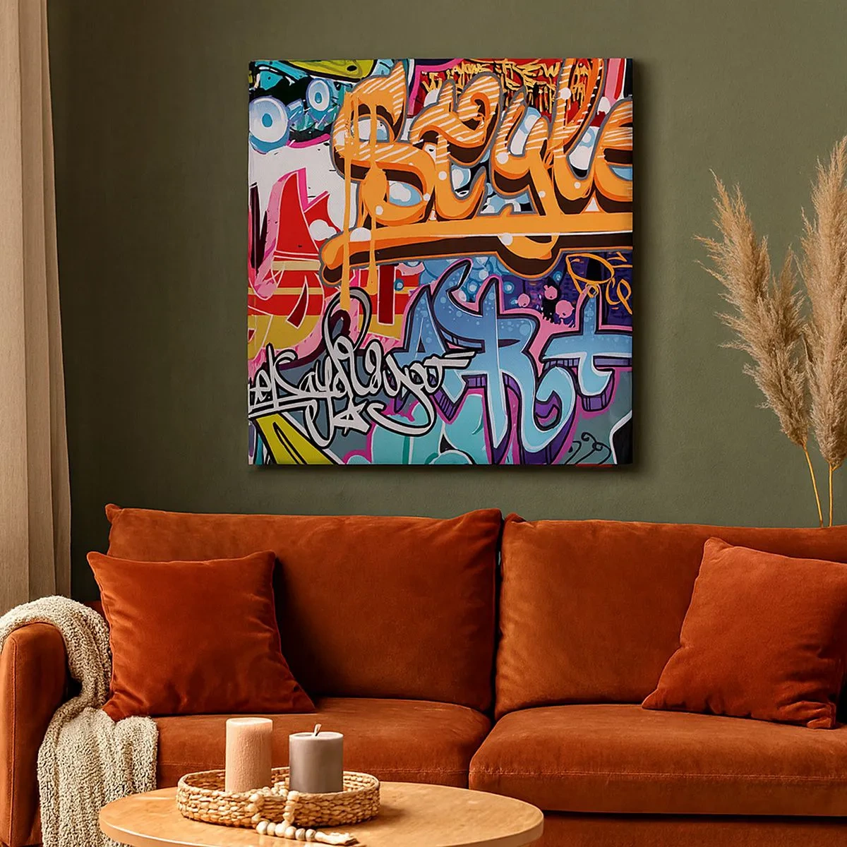 Obraz na plátně - Nástěnné malby, nástěnné malby, nástěnné malby… - 30x30 cm