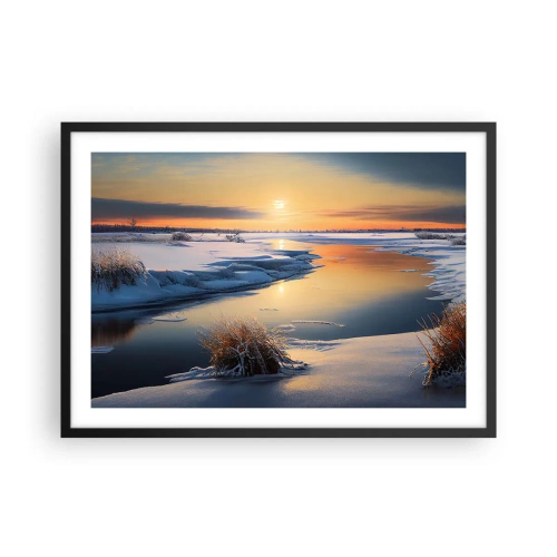 Plakát v černém rámu - Zimní západ slunce - 70x50 cm